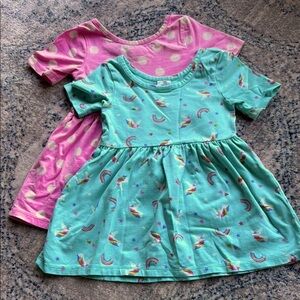 Girls' Pink and Blue Dresses Set
